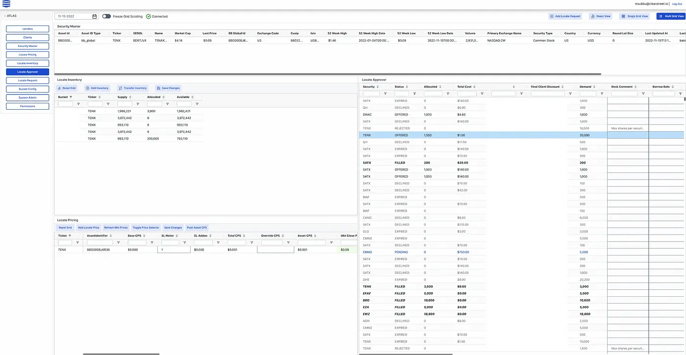 Screenshot of ATLAS portal (redacted)
