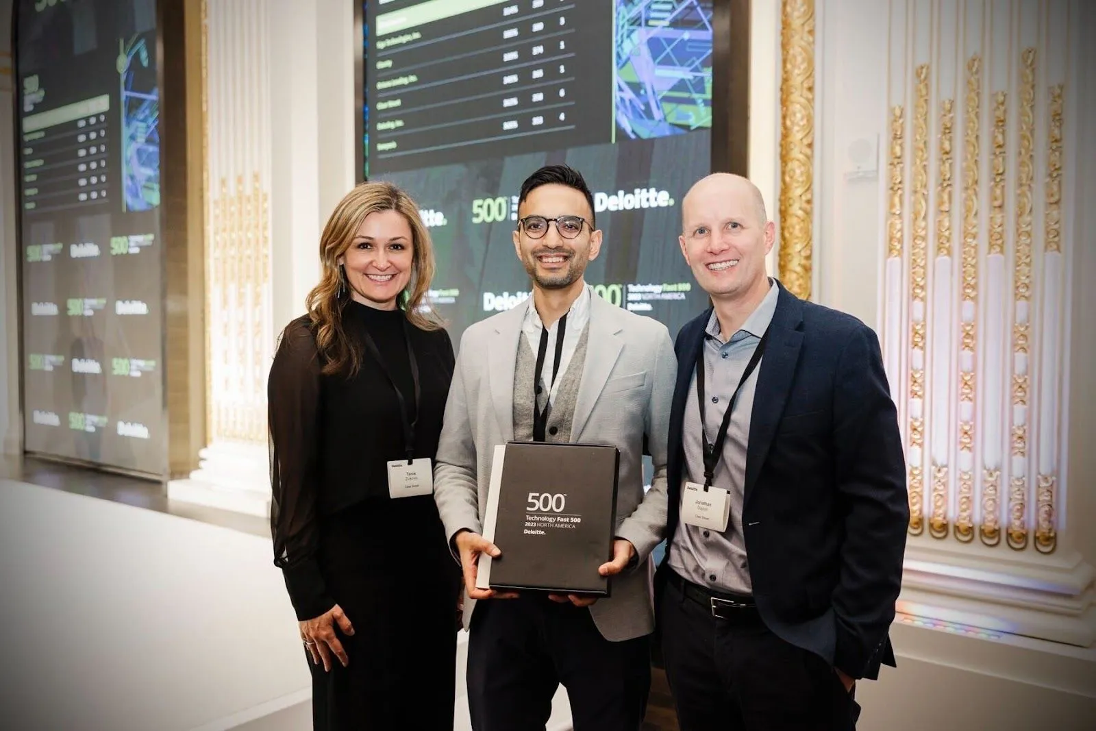 Tania Zivkovic, Sachin Kumar, and Jon Daplyn at the 2023 Deloitte Fast 500 Awards Tania Zivkovic, Sachin Kumar, and Jon Daplyn at the 2023 Deloitte Fast 500 Awards